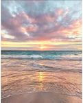 5D Diamond Painting Kits, Wave Beach Sunset Dark Clouds WOWDECOR Full Drill DIY Diamond Art Cross Stitch Paint by Numbers