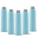 The Better Home Stainless Steel Water Bottle 1 Litre | Leak Proof, Durable & Rust Proof | Non-Toxic & BPA Free Steel Bottles 1+ Litre | Eco Friendly Stainless Steel Water Bottle (Pack of 5)