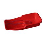 Kids Heavy Duty Snow Sledge - For Kids and Adults, Winter Toboggan Sleigh Sled With Rope | Plastic Ski Board, Pull Strap - Skateboard for Outdoor Snow, Skiing Board, Speeder, High-Performance (Red)