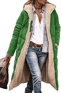 PRETTYGARDEN Womens Winter Coats 2026 Trendy Zip Up Shaggy Fleece Puffer Jacket Outerwear (Green,Medium)