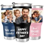 Personalized Tumbler with Lid and Straw, Best Gifts for Women Men, Custom Stainless Steel Coffee Tumbler 30 oz, Insulated Tumblers with Names Pictures Text, Christmas Anniversary Birthday Gifts