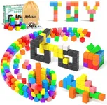 54 PCS Magnetic Blocks, Magnetic Building Blocks for Toddlers 3+, Montessori Toys, Magnetic Cubes, Preschool STEM Educational Sensory Magnet Toys for Kids Ages 3-5 Year Old Boys and Girls