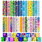 Acuiwer Slap Bracelet 30 PCS Colorful Slap Wrist Bands Bulk for Kids Party Bag Fillers Party Supplies Flavors Gift for Girls Boys Birthday Christmas (Colorful-4)