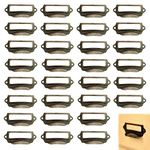 DD-life Office Library File Drawer Tag Frame Label Holder Pull Handle 30Pcs (Brass)