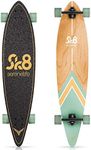 SereneLife Mini Cruiser Skateboard for Kids, Teens and Adults, Flat Concave Design with Non Slip Black Grip Tape, Durable Ply Deck, 44x10x4 in, Canadian and Bamboo Maple Deck (Green)