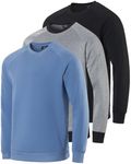 3 Pack: Men's Big and Tall Heavy weight King Size Fleece Long Sleeve Crew Neck Pullover Sweatshirt Sweater Soft Plush Active Breathable Athletic Workout Casual Warm Fashion Winter Work Set 1, 5X