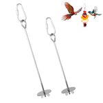 2pcs Bird Feeder for Cage, Stainless Steel Parrot Fruit Skewer with Hook Bird Food Holder Bird Supplies Foraging Toys for Macaw Parakeet Parrot Budgie