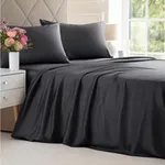 Bamboo Sheets Queen Size - Cooling Sheets Queen - 100% Bamboo Derived From Rayon - Deep Pocket Bamboo Sheets - Luxury Queen Bamboo Sheet Set - Super Soft Bamboo Sheets - Queen Bamboo Sheet Set - Black