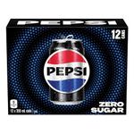 Pepsi Zero Sugar cola, 355 mL Cans, 12 Pack