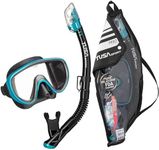 TUSA Sport Adult Serene Mask and Snorkel Combo, Black/Ocean Green,UC-1625PQB-OG