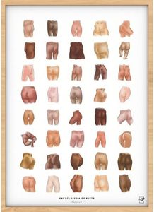 chARTwork “Deretani con Stile” - Poster Creativo umoristico, Adatto per Il Bagno, Il Soggiorno, Il corridoio, Senza Cornice, Formato DIN A3, Circa 30 x 42 cm