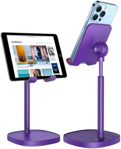 LISEN Cell Phone Stand Adjustable Phone Holer for Desk, Computer Office Desk Accessories for iPhone 16 Holder Women Kitchen Essentials Fits All Mobile Phones Switch Kindle iPads Tablet 4-10in