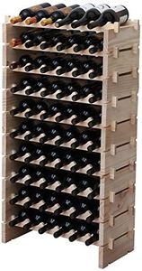 fdjamy Wine Rack Solid Wood Stackable Storage Wooden Wine Rack Wine Cabinet (60 Bottles, Natural Color)