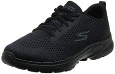 Skechers Women's GO Walk 6 Bold Vision Road Running Shoe, Black Textile/Trim, 6 UK