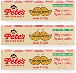 Pete's Pasta 3 Pack Spaghetti Noodles Pasta 8oz – No Carb Pasta – 20g High Protein Pasta – Authentic Italian Keto Pasta Noodles, Healthy Low Calorie Spaghetti Pasta, Wheat Pasta Imported from Italy