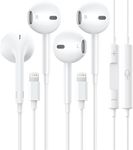 2 Pack Apple Earbuds/iPhone Headphones/Lightning [Apple MFi Certified] Wired Earphones Built-in Microphone & Volume Control Compatible with iPhone 14/13/12/11/8/Pro Max/X/7, Support All iOS System