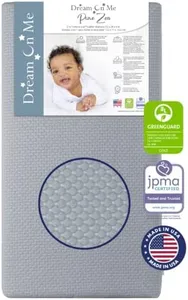 Dream On Me 2 in 1 Infant Crib and Toddler Bed Mattress, Greenguard Gold and JPMA Certified Crib Mattress, Copper-Infused Toddler Layer, Removable Zipper Cover, Pure Zen White and Grey