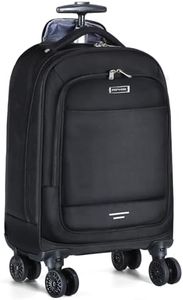 Ponhog Rolling Backpack - 15.6 inch Laptop Backpack with 4 Spinner Wheels Carry on Travel Backpack Water Resistant Wheeled Backpacks for Women Men Suitable for Overnight College Work Black