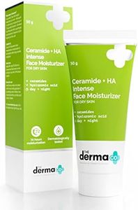 The Derma Co Ceramide, Ha Intense Moisturizer Cream With Hyaluronic Acid For Dry Skin Repairs Dry Dull Skin Locks In Moisture