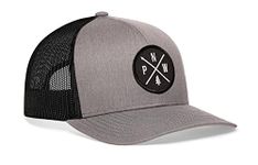 Haka PNW Trucker Hat for Men & Women, Pacific Northwest Trucker Mesh Snapback Adjustable Baseball Cap, Black Patch - Gray & Black Hat, One Size