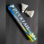 DUCKTAIL Autograph - Premium Feather Shuttlecock Durable - Professional Grade - Badminton Shuttlecocks - Speed 76,77 - Cork Bottom (Pack of 12)