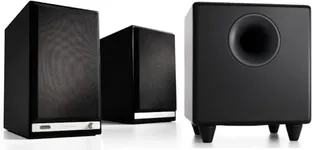 Audioengine HD6 Black Wireless Bookshelf Speakers with Black S8 Subwoofer with Remote