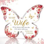 Wife Birthday Gifts, Wife Gifts, Anniversary Wedding Gifts for Wife - Beautiful Acrylic Butterfly Plaque To My Wife - Romantic Valentines, Christmas, Birthday Gifts for Her Wife