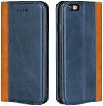 Cavor for iPhone 6 Case,iPhone 6S Case,Premium Leather Folio Flip Wallet Case Cover Magnetic Closure Book Design with Kickstand Feature & Card Slots(4.7")-Blue