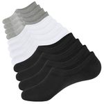 Closemate No Show Socks Mens Women with Anti-Slip Silicone Stripes, Casual Low Cut Socks for Loafer , Men Size: 5-9 / Women Size: 4.5-8.5, 2black2white2grey