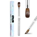 Shine Chance Acrylic Nail Brush Size 16, 100% Real Kolinsky Art Nail Brush for Acrylic Powder Application, Handmade Women Manicure Nail Extension Tool for Professional DIY Home Salon and Beginners