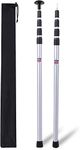 REDCAMP Aluminum Tarp Poles Heavy Duty and Adjustable, Telescoping Lightweight Tent Poles for Tarp, Silver New-4 Section