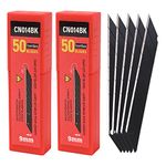 Gomake 9mm Utility Knife Replacement Blades,30 Degree Snap Off Carbon Steel Blades for Retractable Cutting Knives, Hobby, Craft Knife, Box Cutter 100PCS-Black