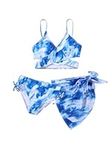 Girls Swimsuits Bikini Set 3 Pieces Swimsuit Criss Cross Bathing Suit Girls' Swimwear with Cover Up for Girls 9 10 11 12 13 Years