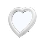 BinaryABC Heart Makeup Mirror Cosmetic Mirror Wall Desktop Small Mirror Bedroom Mirror (White)