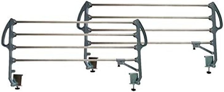 Duérmete Online - Juego de Barandillas Metálicas Geriátricas Abatibles INOX Reforzadas para Cama Articulada con 4 Barras