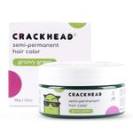 CrackHead Groovy Green Semi Permanent Hair Colour | Ultra Conditioning Formula | 6-8 Hair Washes | 100gm | Keratin Infused | Ammonia, Paraben, Sulphate & Cruelty Free | Easy to Use | Make in India