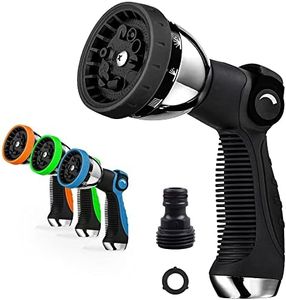 REDESS Garden Hose Nozzle Spray Nozzle,11 Hose Metal Duty Watering Patterns Thumb Control On Off Valve, High Pressure Nozzle Sprayer for Watering Plants, Car Wash,Cleaning,Showering Pets, Black