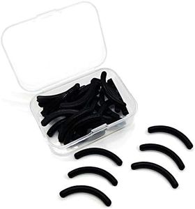 Tinwong Newest Eyelash Curler Refill Pads, Silicone Curler Refills Pads for Universal Eyelash Curler with a High Transparent Storage Box (Black, 24 Pieces)