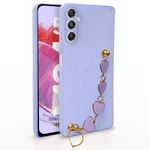 Pikkme Samsung Galaxy M34 5G / F34 5G Back Cover for Girls | Heart Shaped Metal Chain Blocks | Sparkling Soft TPU | Case for Samsung Galaxy M34 5G / F34 5G (Purple)