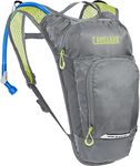 CamelBak Mini M.U.L.E. Kids Hydration Backpack for Hiking and Biking - 50oz, Metal Grey/Green