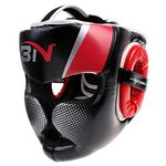 Sfeexun Headgear for Boxing MMA Training Kickboxing, Head Gear Helmet for Muay Thai, Grappling, Sparring, Karate, Taekwondo, Martial Arts (Red, M)