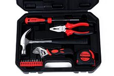 DURELO HTK-15 Hand Tool Kit (Red, 15 Pieces)