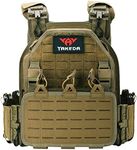 YAKEDA Tactical Vest for Men1000D Nylon Quick Release Laser-Cutting Modular Vest Lightweight Vest (Mud Color)