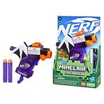 Hasbro Nerf MicroShots Minecraft Ender Dragon Mini Blaster, Minecraft Dragon Mob Design, Includes 2 Official Nerf Elite Darts, Priming Handle, F4423