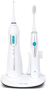 ToiletTree Products Poseidon Irrigator and Toothbrush Combo - Rechargeable Sonic Toothbrush and Oral Irrigator to Support Oral Health and Fight Bad Breath - Comes with Extra Tips for Multiple Users