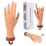 Practice Hand for Acrylic Nails, Profession Fake Hand for Nails Practice, Flexible Bendable Mannequin Hand, Fake Hand Manicure Practice Tool Nail Hand Practice Acrylic Mannequin Hand 1Pcs(Nude)