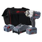 Ingersoll Rand W7152-K22 20V 1/2" Drive Cordless Impact Wrench 2 Battery Kit - High Torque, IQv Power Control w/4 Modes, Brushless Motor, LED Light Ring, 20v, Gray