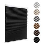 MYshade Cordless Cellular Windows Shades Blackout Blinds for Windows Easy to Install 72" W X 72" H(Black), CEL72BK72C