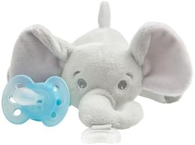 Philips Avent Ultra Soft Snuggle Pacifier SCF348/03, Elephant, 0-6 Months