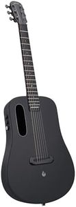 LAVA ME AIR Portable Carbon Fiber Electric-Acoustic Guitar. Travel Guitar for Beginners with Onboard Effects and Magnetic Pickup. Black